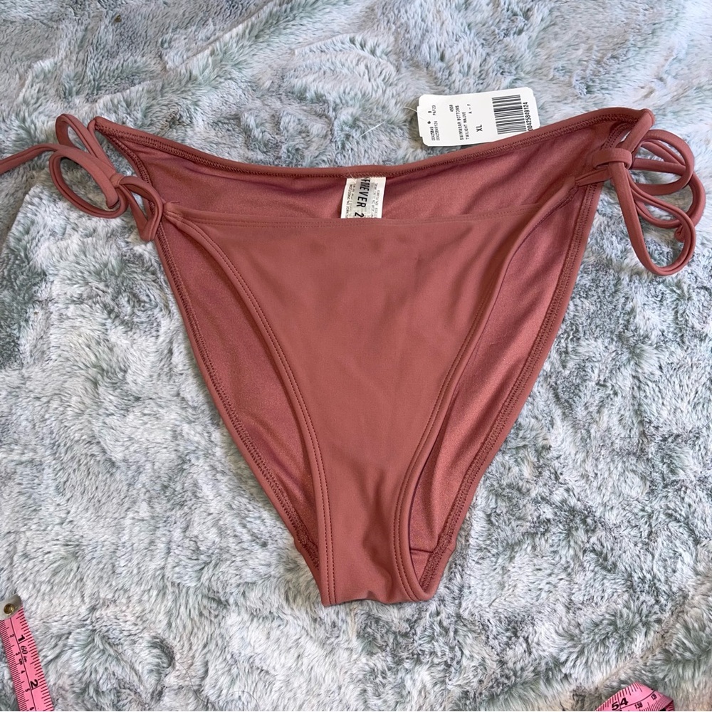 Forever 21 Mauve String Tie Bikini Bottom Size XL - NWT